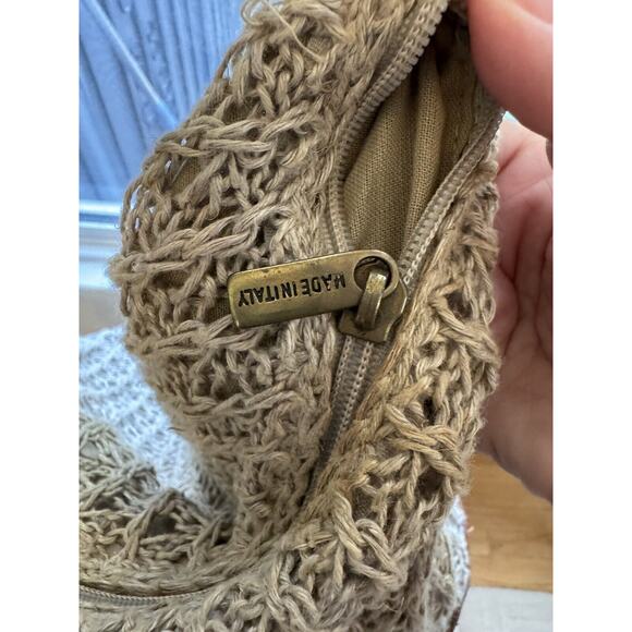 Neiman Marcus Made in Italy Woven Bag Leather Bottom - Picture 5 of 9